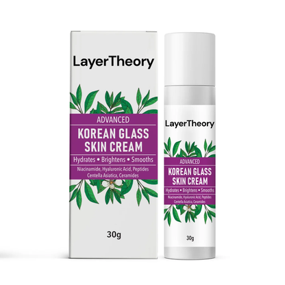 Layer Theory Korean Glass Skin Cream – 30g | With Niacinamide & Peptides for Instant Brightening, Oil Control & Deep Hydration