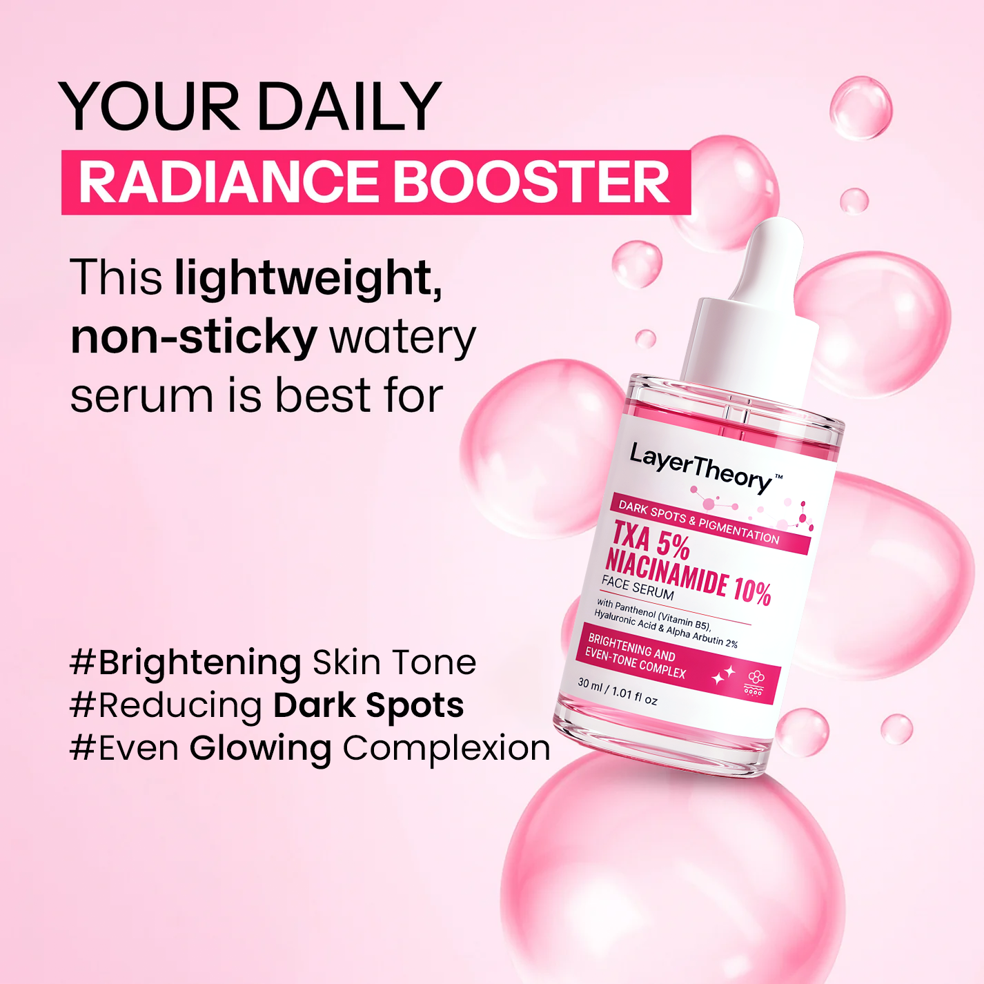 LayerTheory TXA 5% & Niacinamide 10% Face Serum | Brightens Skin, Evens Tone, Fades Dark Spots & Pigmentation